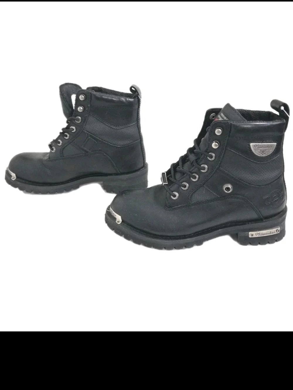 Milwaukee Feedom Flex Black Leather Motorcycle Boots Size 9.5 Style MB223